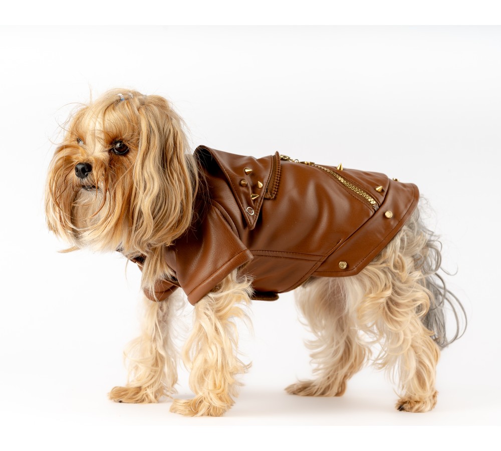 SIRT FERMUARLI DERİ CEKET KAHVERENGİ